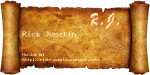 Rick Jusztin névjegykártya